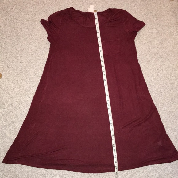 Mossimo Short Sleeve Burgundy Flare Dress - Picture 8 of 8